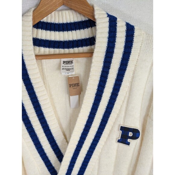 NWT Victoria Secret PINK Cardigan Collegiate CableKnit Oversized SOFT XXL - Picture 7 of 10